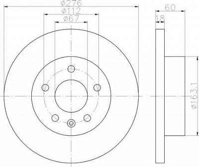HELLA PAGID 8dd355110721 -  Тормозной диск
